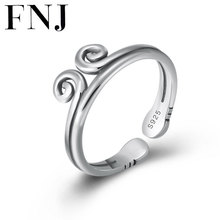 FNJ-Anillo de Plata de Ley 925 para mujer, Sortija de plata de la suerte Sunwukong, S925, tamaño ajustable 5-7,5 2024 - compra barato
