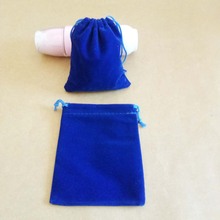 Bolsas de Terciopelo Azul de 7x9 y 10x12cm, de joyería, bolsa de regalo de boda para mujer, bolsa de embalaje de regalo Diy, 50 Uds. 2024 - compra barato