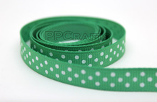 PPC207  Grosgrain Ribbon Printed Polka Dots 3/8" 9mm 50yards/roll 2024 - buy cheap