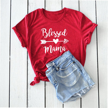 Blessed Mama T-Shirt Arrow Heart Mama Tees Funny Mom harajuku grunge vintage top mother day hipster slogan mummy aesthetic shirt 2024 - buy cheap