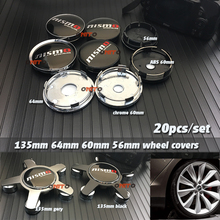 Pegatinas de aluminio con Logo NISMO para Nissan, tapas centrales para el volante, 56MM, 56,5mm, 64mm, 60mm, 20x 2024 - compra barato