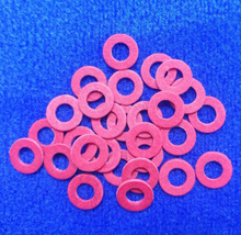 Arandela de papel de acero rojo M2-M5, 4mm-12mm OD, junta de almohadilla plana redonda, tornillo aislado, material de junta de papel fino, 50 Uds. 2024 - compra barato