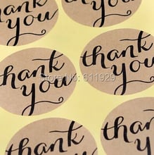 Pegatinas de sello redondas "thank you", diámetro de 3,8 cm/pegatinas de decoración para hornear/pegatinas de Papel kraft para pasteles, 300 Uds. Por lote 2024 - compra barato