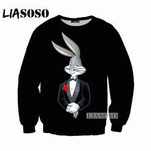 LIASOSO latest men and women sweatshirt cartoon Bugs Bunny sweatshirt 3D color print sweatshirt long sleeve brand clothing D073 2024 - buy cheap