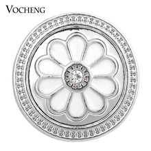 10PCS/Lot Wholesale 18mm Vocheng Snap Charms Painted Design White Flower Button Jewelry Vn-1375*10 Free Shipping 2024 - buy cheap