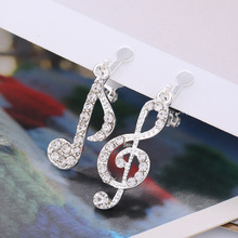 JIOFREE Hot Personality Geometric Music Dream Symbol Asymmetric Clip on Earrings  no pierced Silver Color Earrings for Women 2024 - buy cheap