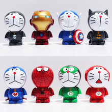 Disfraz de superhéroes Avengers Doraemon, Linterna Verde, Flash, figura de PVC en miniatura, hombre, juguetes americanos, novedad 2024 - compra barato