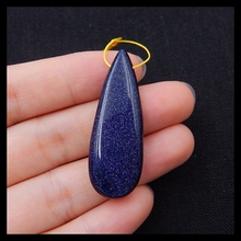 Sale 1Pcs Blue Goldstone Water Drop Shape Gemstone Necklace Pendant Accessories 42x15x6mm 6.04g 2024 - buy cheap
