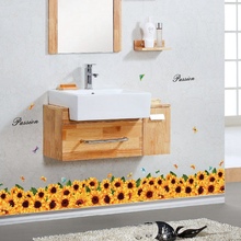 Sunflower Removable Wall Stickers Eco-friendly Living Room Bedroom Kitchen Decor Furniture Cabinet Tile Mural DIY Decal Poster 2024 - buy cheap