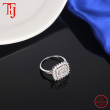 TKJ вечность обещание кольцо AAA + Цирконий камень Стерлинговое Серебро 925 пробы обручальные кольца для женщин женские ювелирные изделия 2024 - купить недорого