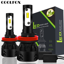 COOLFOX ¿Es Chip H4 Led 16000LM bombillas de faro delantero de coche lámpara Auto H1 H7 LED H11 H8 HB3 9005 HB4 9006 6000K 12V de la luz 2024 - compra barato