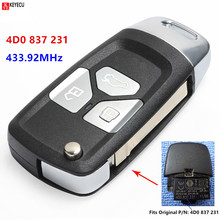 keyecu Upgraded Replacement Flip Remote Key Fob 433MHz ID48 chip for Audi A3 A4 A4 A4 Quattro A6 A6 Quttro A8 4D0 837 231 2024 - buy cheap