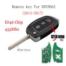 Mando a distancia para coche Hyundai IX35 IX25 IX45 Elantra Santa Fe 2013-2017, 2 uds., 3 botones, Original, 433Mhz, Chip ID46 2024 - compra barato