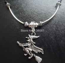 Colgante de plata Vintage para mujer, pentagrama, bruja voladora, Buda, búho, nudo, luna creciente, estrella, motocicleta 2024 - compra barato