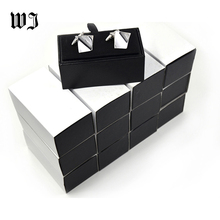 Wholeslae 120pcs Men's Cufflinks Packaging Box Black Leatherette Organizer Jewelry Cuff Links Storage Case Christmas Gift Casket 2024 - buy cheap