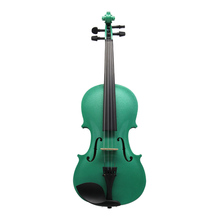 Violin acústico verde para principiantes, con estuche, colofonia, soporte de hombro, cuerdas silenciosas, 4/4, 3/4, 1/2, 1/4, 1/8 2024 - compra barato