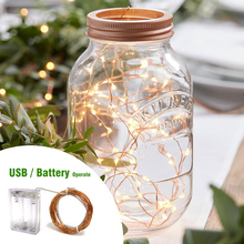 Tira de luces LED con batería, 10M, 100, alambre de cobre, guirnalda para fiesta de Navidad, decoración de boda 2024 - compra barato