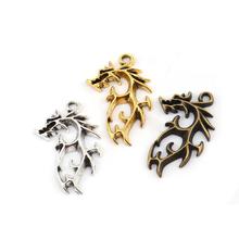 DoreenBeads Fashion Zinc Based Alloy Pendants Dragon Silver Color Bronze Gold Jewelry DIY Findings Charms 41mm x 30mm, 10 PCs 2024 - buy cheap