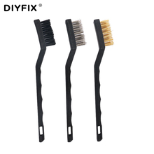DIYFIX 3Pcs Mini Wire Brush Set Steel Brass Nylon Brush Cleaning Polishing Detail Metal Rust Clean Tools Home Kitchen Kit 2024 - buy cheap
