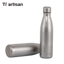 Tiartisan-botella de agua deportiva de titanio para ciclismo, vaso ligero de 500ml con tapa de titanio y capa de botella, Ta8395 2024 - compra barato