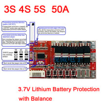 3S 4S 5S 50A 12V 16.8V 21V 18650 lithium Li-ion battery protection board BMS Balance CELLS F/ LiPO Polymer batteries 2024 - buy cheap