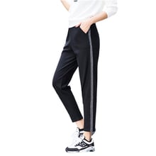 2019 Autumn Joggers Women Silver Striped Sweatpants Ankle Length High Waist Casual Harem Pants Women Trousers pantalones mujer 2024 - buy cheap