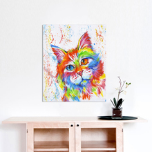 Quadros artísticos para parede aavv lona pintura de animal gato decoração de casa para sala sem moldura x13 2024 - compre barato
