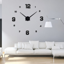 2019 modern design rushed Quartz clocks fashion watches mirror sticker diy living room decor new arrival 3d real big wall clock 2024 - buy cheap