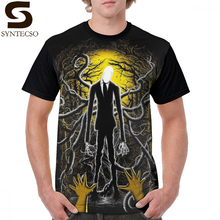 Slenderman t shirt magro homem camiseta 100 poliéster streetwear camiseta impresso engraçado dos homens oversize curto-luva tshirt 2024 - compre barato