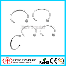 (Min. order $10) Free Shipping Wholesale Body Jewelry Surgical Steel Nickel Free Nose Rings Nose Hoop 2024 - buy cheap