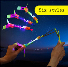 12PCS LED Colorful  flash slingshot hot sale kids toys boys favorate small toys holiday gift for children 2024 - buy cheap