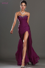 Фиолетовые Вечерние платья-русалки, шифоновое сексуальное женское платье с разрезом, длинное вечернее платье, платье для выпускного вечера 2024 - купить недорого