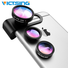 3 in 1 Fisheye Camera Lens 0.65X Wide Angle Macro Lens Clip on Cell Phone Lens Kits for iPhone 8/7/6s/6/5s Android Most Phone 2024 - buy cheap