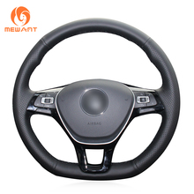 MEWANT Black Artificial Leather Steering Wheel Cover for Volkswagen VW Golf 7 Polo 5 Arteon Passat Tiguan T-Roc Atlas 2013-2021 2024 - buy cheap