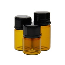 5pcs/lot 1ml/2ml/3ml Mini Amber Glass Essential Oil Reagents Refillable Sample Bottle Brown Glass Vials With Cap #246907 2024 - buy cheap