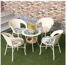 Balcony table and chair. Cane chair. Tea table. Three-piece living room indoor recreational furniture 2024 - buy cheap