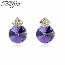 Hot Fashion Round Piercing Earrings Crystals from Swarovski  Women Ear Rings Jewelry Wholesale 2024 - buy cheap