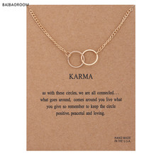 Sparkling karma large 2 linked gold-color Pendant necklace gold-color Clavicle Chains Statement Necklace Women Jewelry 2024 - buy cheap