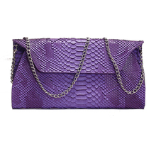 Snake pattern genuin leather Bag women envelope clutch bag snake design ladies clutch bag chain magnetic buckle fashion handbags 2024 - buy cheap