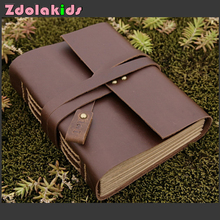 Vintage Genuine Leather Handmade Notebook Kraft Paper Diary Book Notepad School Supplies Office Stationery Gift 2024 - buy cheap