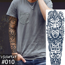 Новая Временная тату-наклейка, 1 шт., тотемный дизайн, полный цветок, тату с ручкой, боди-арт, большая поддельная тату-наклейка 2024 - купить недорого