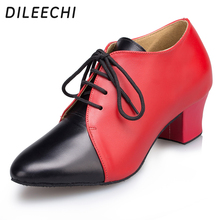 DILEECHI women's genuine leather teachers dance shoes ballroom dancing shoes square dance shoes Latin dance shoes 2024 - buy cheap