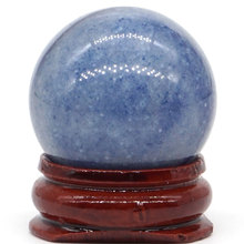 Bola de quartzo azul natural, esfera mineral de quartzo natural, massagem manual, bola de cristal de cura, acessório de decoração de casa de feng shui 30mm 2024 - compre barato