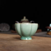 1pcs Chinese Longquan Celadon Porcelain China Teacups and SaucerTea Bowl Ancient Plum Green 65ml China Celadon Crackle Teacups 2024 - buy cheap