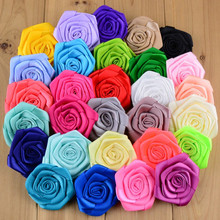 30pcs/lot 31 Color U Pick 2.4 Inch Handmade Satin Ribbon Rose Flowers Flat Back DIY Bridal Bouquet Wedding Decoration MH20 2024 - buy cheap