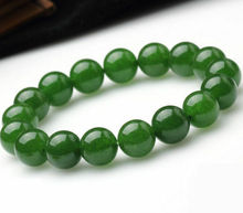 10mm Genuine Natural Green Jade Round Gemstone Beads Stretch Bracelet 7.5'' AAA 2024 - buy cheap