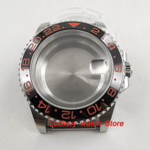 40mm GMT Sapphire glass black ceramics bezel 316L stainless steel Watch Case fit ETA 2836 moyota 8215 movement-BK39 2024 - buy cheap