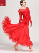 Vestido feminino para competição de dança de salão, fantasia de tango com strass, para salão padrão, valsa, 1862 2024 - compre barato