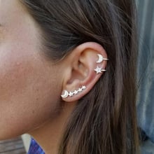 2020 Gold Silver Color Star Moon Stud Earrings for Women Crystal Earrings Oorbellen boucle d'oreille orecchini brincos 2024 - buy cheap