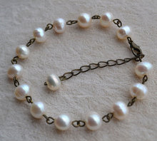 Perfect Women's Pearl Jewelry, White Color 100% Real Freshwater Pearl Bracelet,7.5 Inches 7-8MM Potato Jewelry 2024 - buy cheap